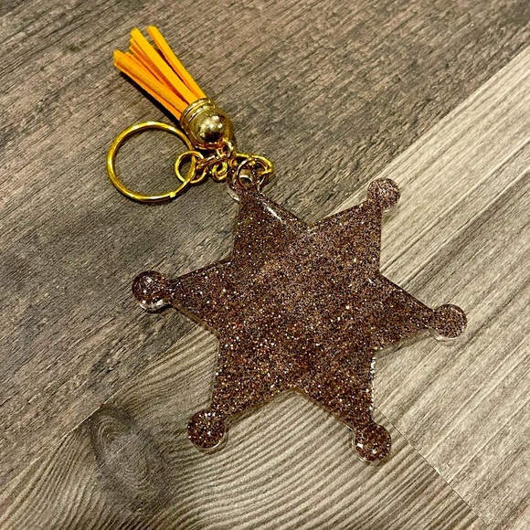 Hand Crafted Accessories - Handmade Sheriff Badge Keychain